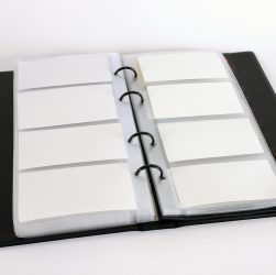 Business card holder, business cards, workbook — Explore the Power of Blockchain with RXS Token Investments